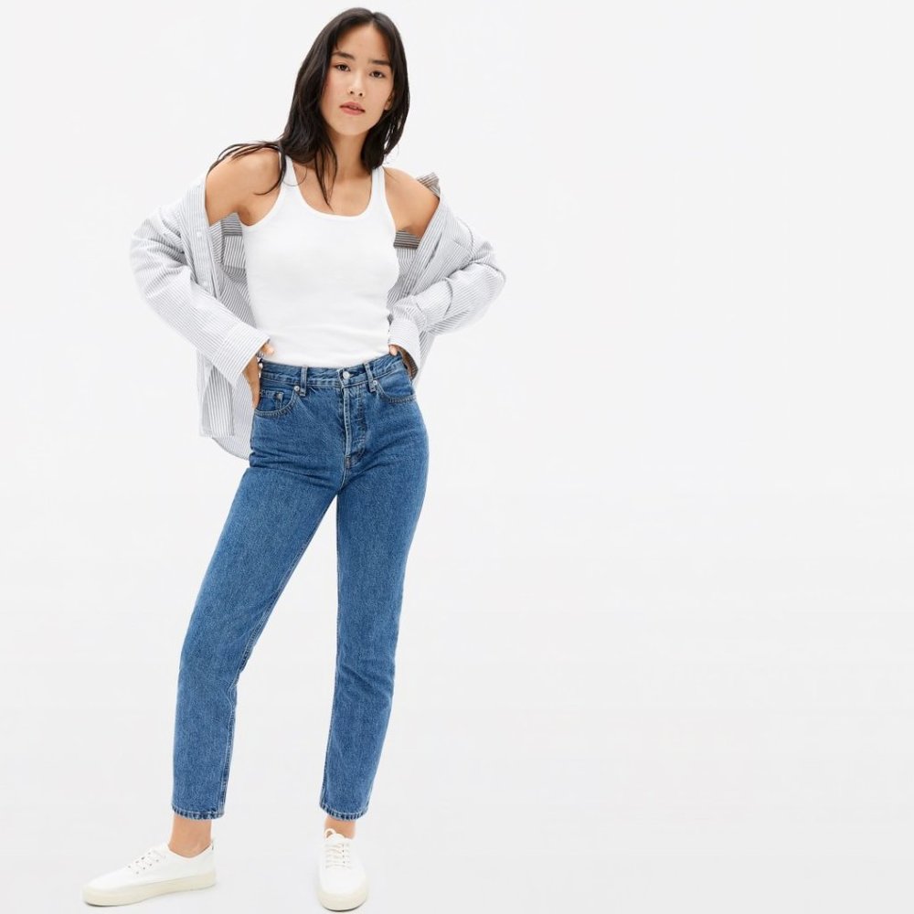 Everlane The Pima Micro-Rib Tank in White size XXS